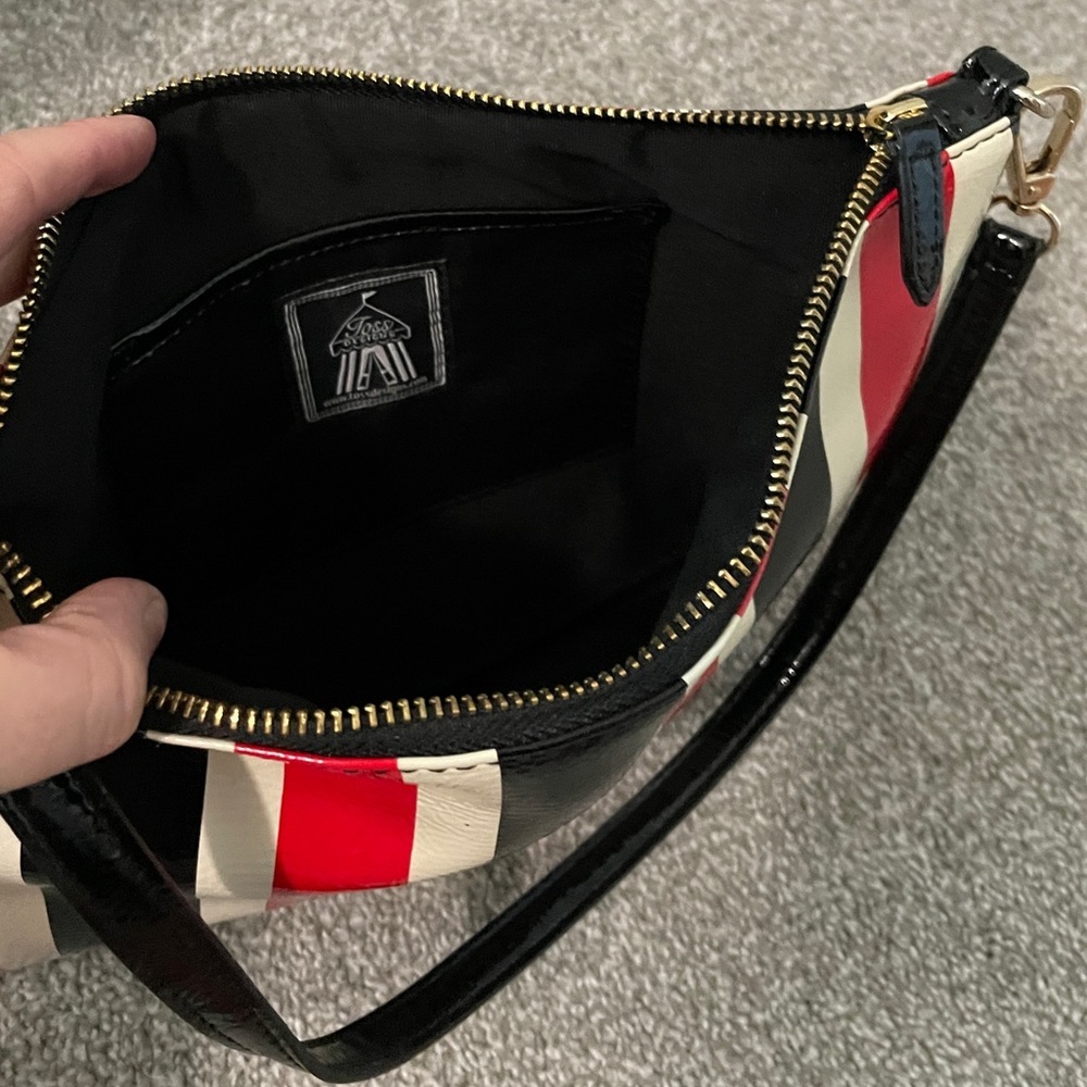 TOSS Designs Red, White, Black Stripe shoulder bag - Picture 7 of 9